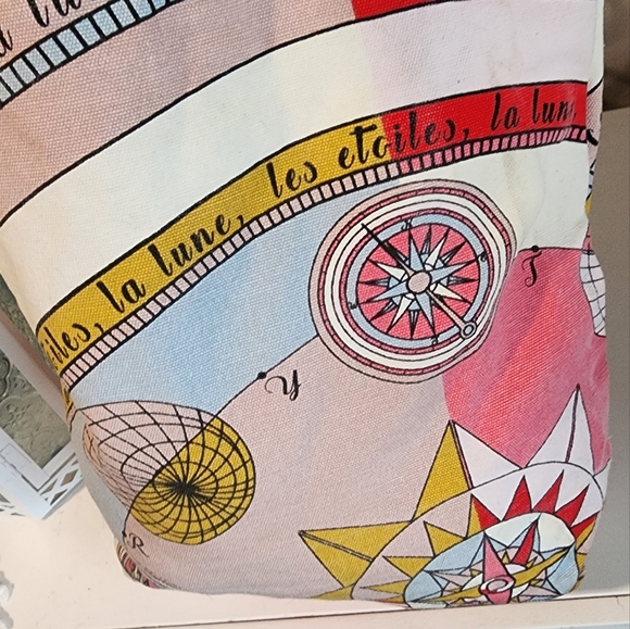 Tory Burch New York Colorful Canvas Graphic Tote Bag - Picture 5 of 6